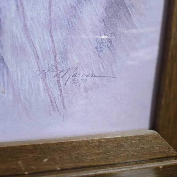 Vintage Home Interiors Wood Framed Deer Print The Silent Buck K Maroon 1978 - Picture 2 of 4